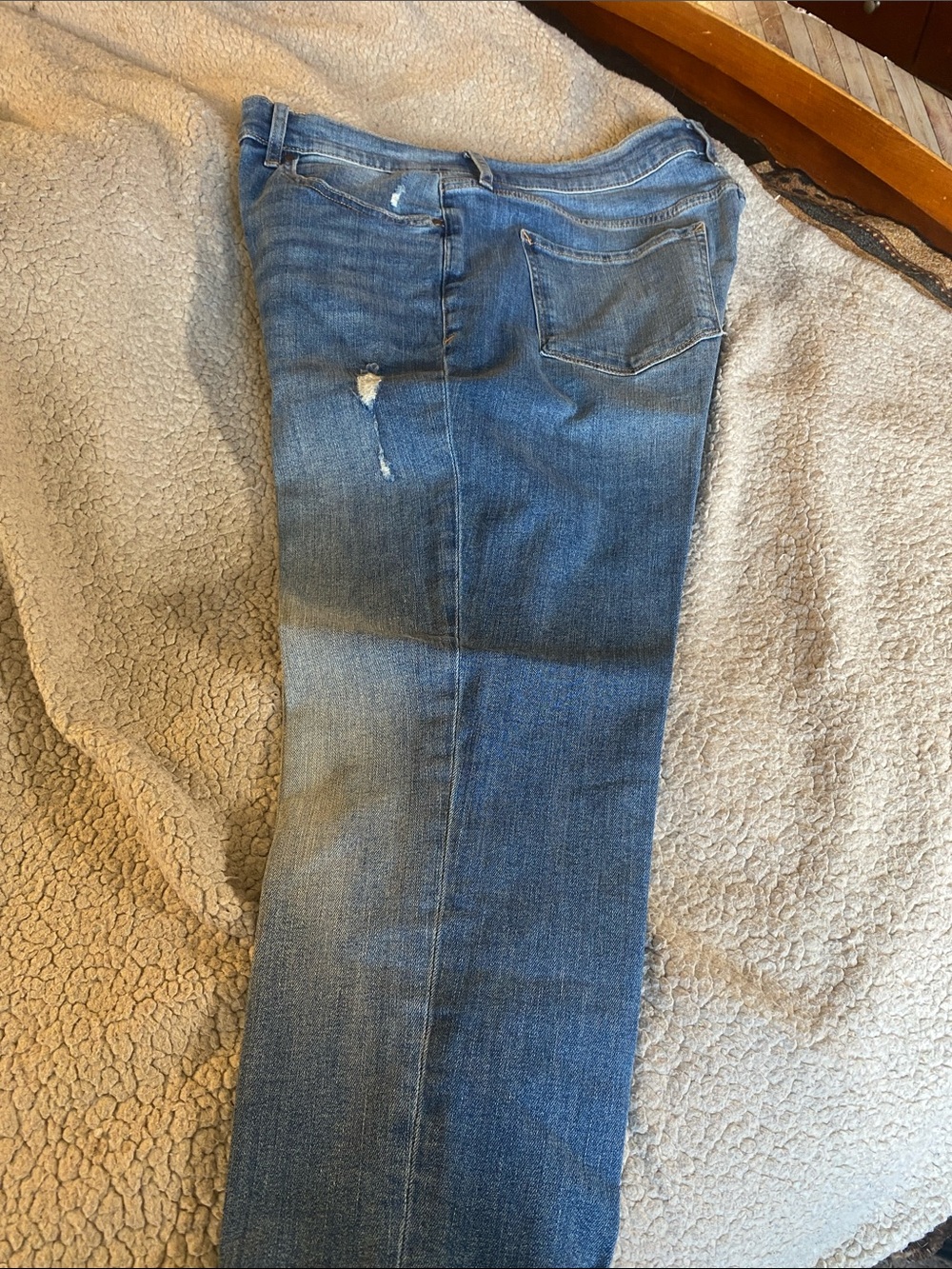 High Rise Skinny Ankle Blue Denim Jeans - Casual Straight Fit 34” Waist